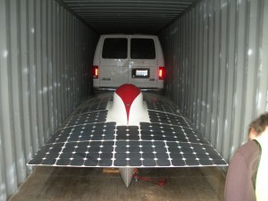 The Solar Car and the Van after we open the container for the first time in months